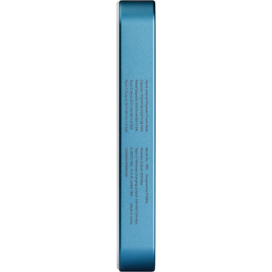 Baterie Externă Pitaka Power Bank Qi2, 10 000 mAh, Wireless Charging, Lucid Blue (Baterii Externe, PBQ2505) by www.silkase.ro