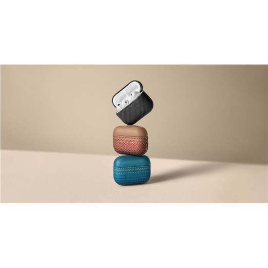 Husă Magnetică Pitaka din Fibră de Aramidă pentru AirPods Pro 3, Black/Grey (Pro 3, APM2501) by www.silkase.ro