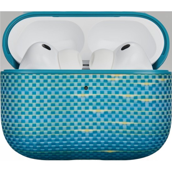 Husă Magnetică Pitaka din Fibră de Aramidă, Lucid Blue - AirPods Pro 3 Husă Magnetică Pitaka din Fibră de Aramidă, Lucid Blue - AirPods Pro 3 (Pro 3, APM2505) by www.silkase.ro