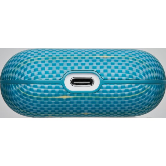 Husă Magnetică Pitaka din Fibră de Aramidă, Lucid Blue - AirPods Pro 3 Husă Magnetică Pitaka din Fibră de Aramidă, Lucid Blue - AirPods Pro 3 (Pro 3, APM2505) by www.silkase.ro