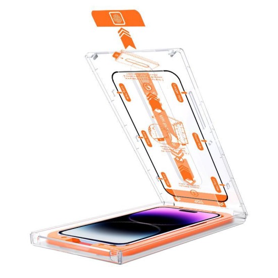 Set 2 folii sticla transparente cu sistem de montare Mobile Origin Screen Guard compatibil cu iPhone 11 / XR (Ingredi, SGA-i11-2pk) by www.silkase.ro