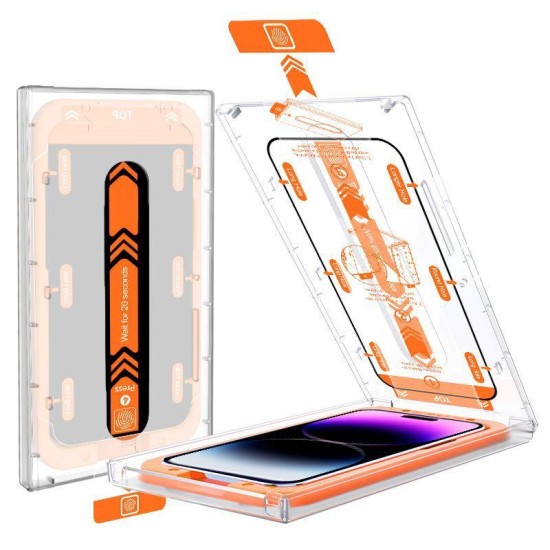 Set 2 folii sticla transparente cu sistem de montare Mobile Origin Screen Guard compatibil cu iPhone 11 / XR (Ingredi, SGA-i11-2pk) by www.silkase.ro