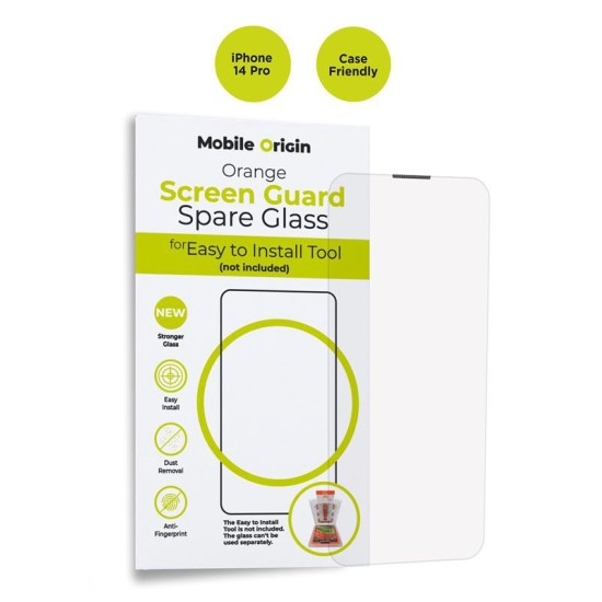 Folie sticla de rezerva pentru kit Mobile Origin Orange Screen Guard Spare compatibila cu iPhone 14 Pro Clear (Ingredi, SGA-SP-i14Pro) by www.silkase.ro
