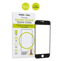 Folie sticla de rezerva pentru kit Mobile Origin Orange Screen Guard Spare compatibila cu iPhone 7/8/SE 2020/2022 Black