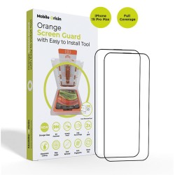 Set 2 folii sticla cu sistem de montare Mobile Origin Orange Screen Guard compatibil cu iPhone 15 Pro Max Black