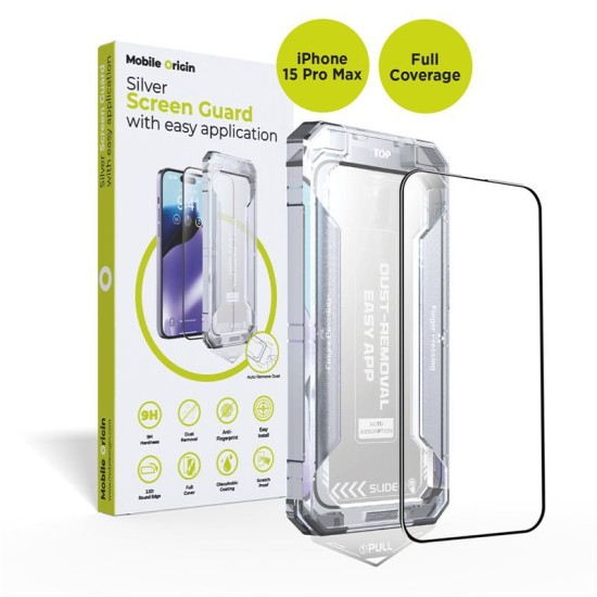 Folie sticla cu sistem de montare Mobile Origin Yellow Screen Guard compatibila cu iPhone 15 Pro Max Black (Mobile Origin, Ingredi) by www.silkase.ro Folie sticla cu sistem de montare Mobile Origin Yellow Screen Guard compatibila cu iPhone 15 Pro Max Black (Ingredi, SGZ-i15ProMax) by www.silkase.ro