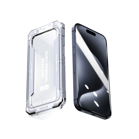 Folie sticla cu sistem de montare Mobile Origin Yellow Screen Guard compatibila cu iPhone 15 Pro Max Black (Mobile Origin, Ingredi) by www.silkase.ro Folie sticla cu sistem de montare Mobile Origin Yellow Screen Guard compatibila cu iPhone 15 Pro Max Black (Ingredi, SGZ-i15ProMax) by www.silkase.ro