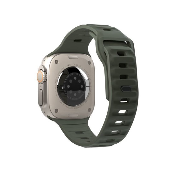 MOBILE ORIGIN Curea Apple Watch 49/46/45/44mm (Ultra 3-1/Seria 11), Verde Măsliniu (Audi, AWS-01-GRN) by www.silkase.ro