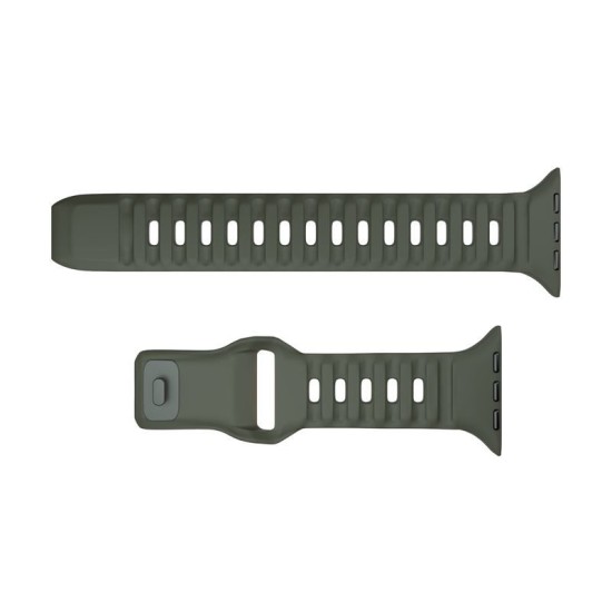 MOBILE ORIGIN Curea Apple Watch 49/46/45/44mm (Ultra 3-1/Seria 11), Verde Măsliniu (Audi, AWS-01-GRN) by www.silkase.ro