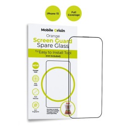 Folie sticla de rezerva pentru kit Mobile Origin Orange Screen Guard Spare compatibila cu iPhone 15 Black