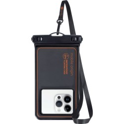 Husa waterproof universala Mobile Origin pentru dispozitive 6.5 inch, IPX8, Negru/Portocaliu