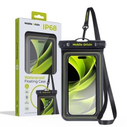 Husa waterproof universala Mobile Origin pentru dispozitive 6.5 inch, IPX8, Negru/Verde