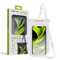 Husa waterproof universala Mobile Origin pentru dispozitive 6.5 inch, IPX8, Alb/Portocaliu