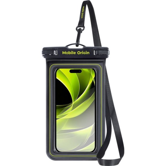 Husa waterproof universala Mobile Origin pentru dispozitive 6.8 inch, IPX8, Negru/Verde (Huse Waterproof și Subacvatice, DBXL-BLK-GRN01) by www.silkase.ro