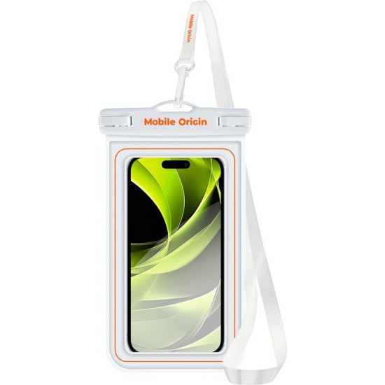 Husa waterproof universala Mobile Origin pentru dispozitive 6.8 inch, IPX8, Alb/Portocaliu (Huse Waterproof și Subacvatice, DBXL-WHT-ORG01) by www.silkase.ro