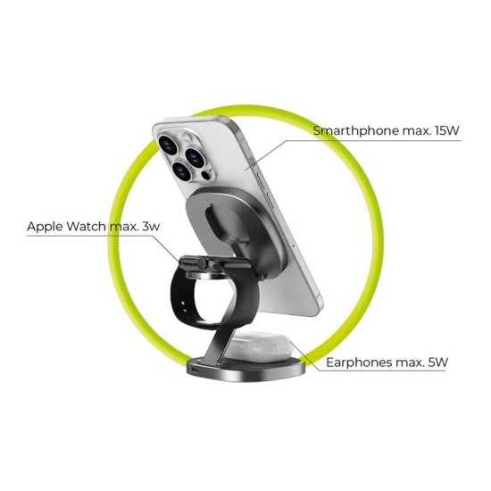 Incarcator Wireless 3 in 1 Mobile Origin TravelCharge PRO, Compatibil MagSafe, 15W, Cablu USB-C inclus, Argintiu (Mobile Origin, Incarcatoare) by www.silkase.ro Incarcator Wireless 3 in 1 Mobile Origin TravelCharge PRO, Compatibil MagSafe, 15W, Cablu USB-C inclus, Argintiu (Incarcatoare, TC31-UC-SLV) by www.silkase.ro