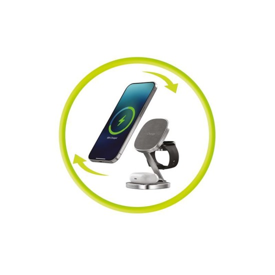Incarcator Wireless 3 in 1 Mobile Origin TravelCharge PRO, Compatibil MagSafe, 15W, Cablu USB-C inclus, Argintiu (Mobile Origin, Incarcatoare) by www.silkase.ro Incarcator Wireless 3 in 1 Mobile Origin TravelCharge PRO, Compatibil MagSafe, 15W, Cablu USB-C inclus, Argintiu (Incarcatoare, TC31-UC-SLV) by www.silkase.ro