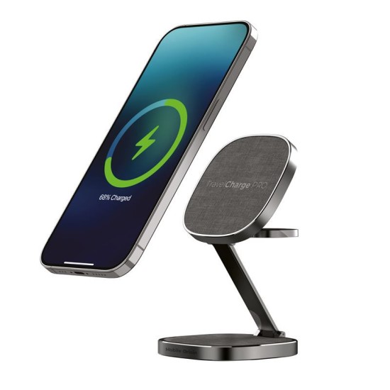 Incarcator Wireless 3 in 1 Mobile Origin TravelCharge PRO, Compatibil MagSafe, 15W, Cablu USB-C inclus, Gri (Incarcatoare, TC31-UC-GRY) by www.silkase.ro