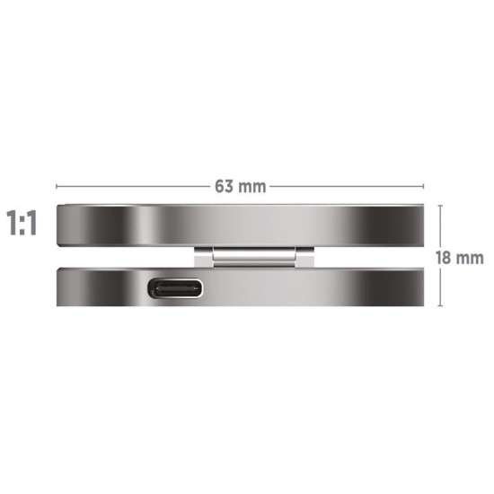 Incarcator Wireless 3 in 1 Mobile Origin TravelCharge PRO, Compatibil MagSafe, 15W, Cablu USB-C inclus, Gri (Incarcatoare, TC31-UC-GRY) by www.silkase.ro