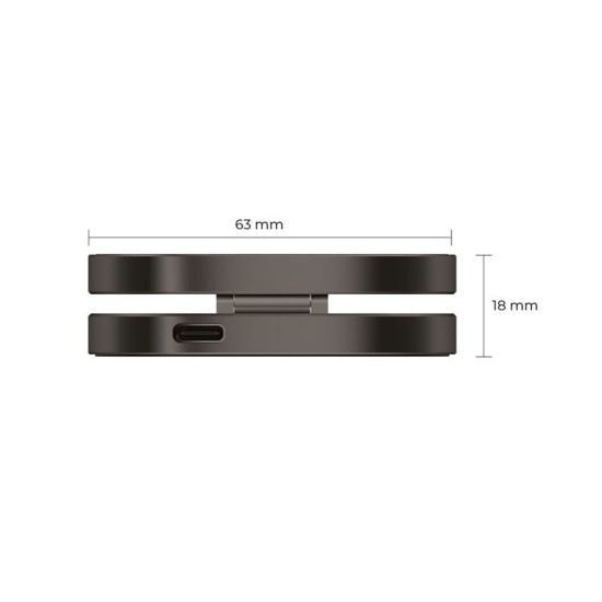 Incarcator Wireless 3 in 1 Mobile Origin TravelCharge PRO, Compatibil MagSafe, 15W, Cablu USB-C inclus, Gri (Incarcatoare, TC31-UC-GRY) by www.silkase.ro