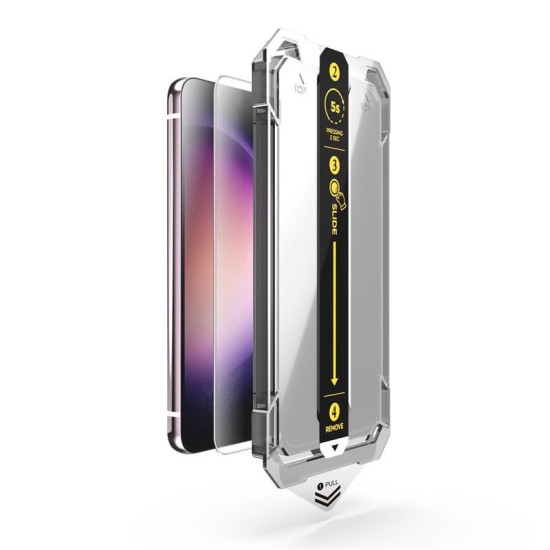 Folie sticla transparenta cu sistem de montare Mobile Origin Screen Guard compatibila cu Samsung Galaxy S24 (Ingredi, SGZ-GS24) by www.silkase.ro