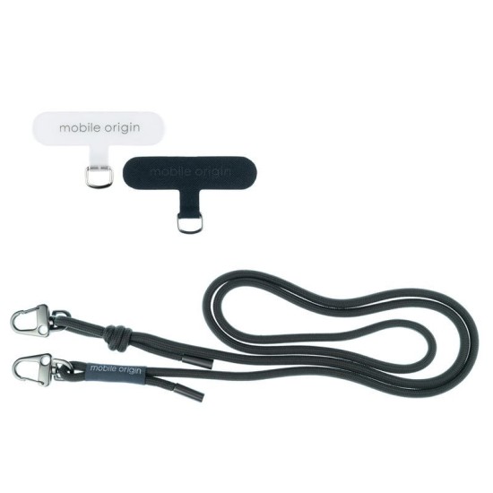 Snur pentru Telefon Mobile Origin Lanyard, 6 mm, Negru, Lungime 82-163 cm (Încărcătoare Rețea, LYR-UNI-BLK) by www.silkase.ro