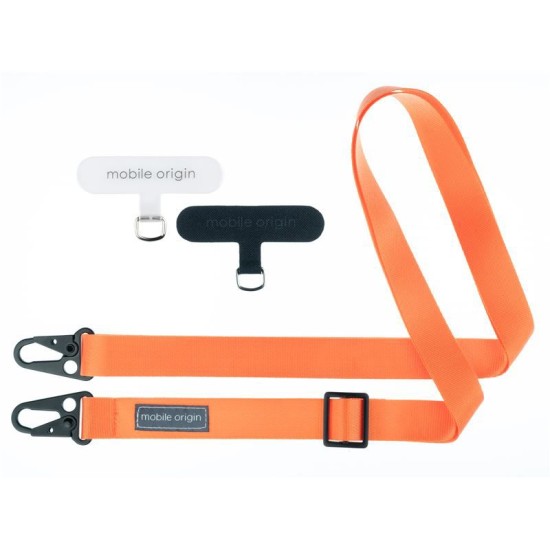 Snur pentru carcase Mobile Origin Lanyard Tape, 25 mm, Ajustabil 84-165cm, Portocaliu (Șnururi și Curele Telefon, LYT-UNI-ORG) by www.silkase.ro