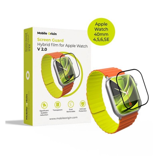Folie hibrida cu sistem de montare Mobile Origin Screen Guard compatibila cu Apple Watch 4/5/6/SE 40mm Black (Mobile Origin, Ingredi) by www.silkase.ro Folie hibrida cu sistem de montare Mobile Origin Screen Guard compatibila cu Apple Watch 4/5/6/SE 40mm Black (Ingredi, SGA-AW40) by www.silkase.ro