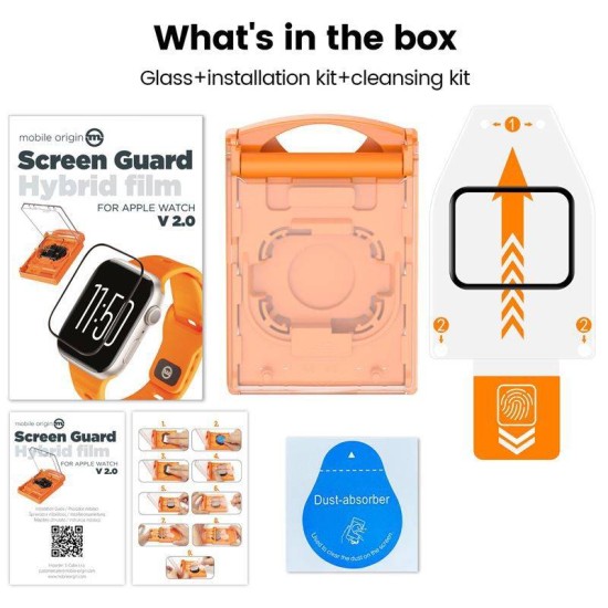 Folie hibrida cu sistem de montare Mobile Origin Screen Guard compatibila cu Apple Watch 7/8/9 45mm Black (Mobile Origin, Ingredi) by www.silkase.ro Folie hibrida cu sistem de montare Mobile Origin Screen Guard compatibila cu Apple Watch 7/8/9 45mm Black (Ingredi, SGA-AW45) by www.silkase.ro
