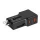 Incarcator retea tip adaptor Mobile Origin Travel, EU/US/UK/AU, 25W, USB/USB-C, Negru (Incarcatoare, TAD25-2P-BLK) by www.silkase.ro