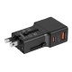 Incarcator retea tip adaptor Mobile Origin Travel, EU/US/UK/AU, 25W, USB/USB-C, Negru (Incarcatoare, TAD25-2P-BLK) by www.silkase.ro