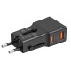 Incarcator retea tip adaptor Mobile Origin Travel, EU/US/UK/AU, 25W, USB/USB-C, Negru (Incarcatoare, TAD25-2P-BLK) by www.silkase.ro