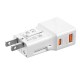 Incarcator retea tip adaptor Mobile Origin Travel, EU/US/UK/AU, 25W, USB/USB-C, Alb (Incarcatoare, TAD25-2P-WHT) by www.silkase.ro