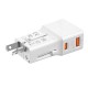 Incarcator retea tip adaptor Mobile Origin Travel, EU/US/UK/AU, 25W, USB/USB-C, Alb (Incarcatoare, TAD25-2P-WHT) by www.silkase.ro