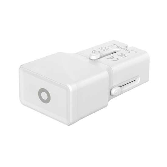 Incarcator retea tip adaptor Mobile Origin Travel, EU/US/UK/AU, 25W, USB/USB-C, Alb (Incarcatoare, TAD25-2P-WHT) by www.silkase.ro