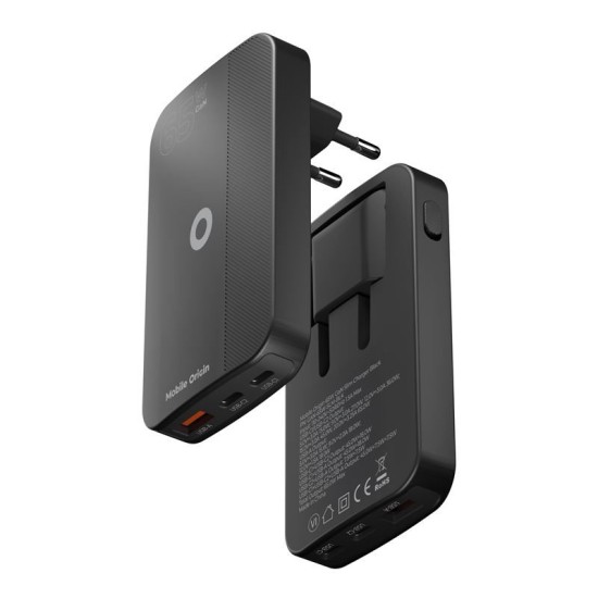 Incarcator retea Mobile Origin GaN 3, USB, 2x USB-C, 65W, Design slim, Negru (Mobile Origin, Incarcatoare) by www.silkase.ro Incarcator retea Mobile Origin GaN 3, USB, 2x USB-C, 65W, Design slim, Negru (Incarcatoare, GAN-65W-SLM-BLK) by www.silkase.ro