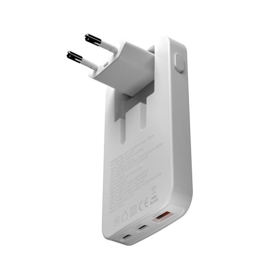 Incarcator retea Mobile Origin GaN 3, USB, 2x USB-C, 65W, Design slim, Alb (Incarcatoare, GAN-65W-SLM-WHT) by www.silkase.ro