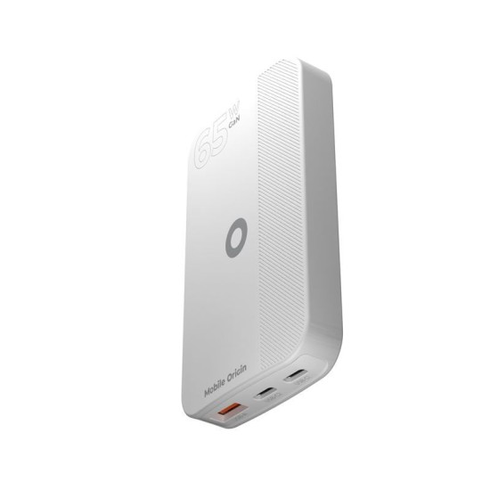 Incarcator retea Mobile Origin GaN 3, USB, 2x USB-C, 65W, Design slim, Alb (Incarcatoare, GAN-65W-SLM-WHT) by www.silkase.ro