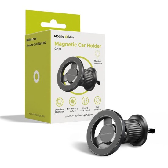 Suport auto Mobile Origin, Air Vent Mount, Compatibil MagSafe, Rotire 360 grade, Negru (Mobile Origin, Suport auto) by www.silkase.ro Suport auto Mobile Origin, Air Vent Mount, Compatibil MagSafe, Rotire 360 grade, Negru (Suport auto, FRL-MGCH-01-BLK) by www.silkase.ro