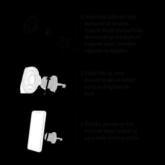 Suport auto Mobile Origin, Air Vent Mount, Compatibil MagSafe, Rotire 360 grade, Negru (Mobile Origin, Suport auto) by www.silkase.ro Suport auto Mobile Origin, Air Vent Mount, Compatibil MagSafe, Rotire 360 grade, Negru (Suport auto, FRL-MGCH-01-BLK) by www.silkase.ro