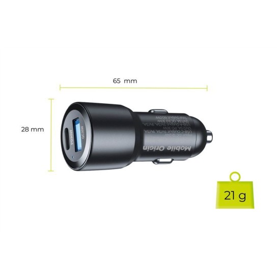 Incarcator auto Mobile Origin, 60W USB-C and USB-A (Mobile Origin, Incarcatoare Auto) by www.silkase.ro Incarcator auto Mobile Origin, 60W USB-C and USB-A (Incarcatoare Auto, FRL-CCH60W-01) by www.silkase.ro