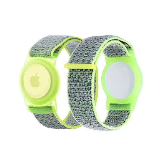 Husa si curea Mobile Origin Strap compatibila cu Apple AirTag Green (Ingredi, FRL-ATSTR-GRV) by www.silkase.ro