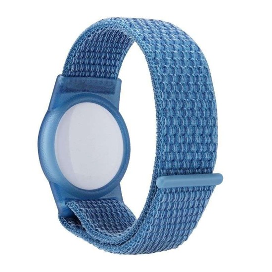 Husa si curea Mobile Origin Strap compatibila cu Apple AirTag Blue (Ingredi, FRL-ATSTR-BLU) by www.silkase.ro