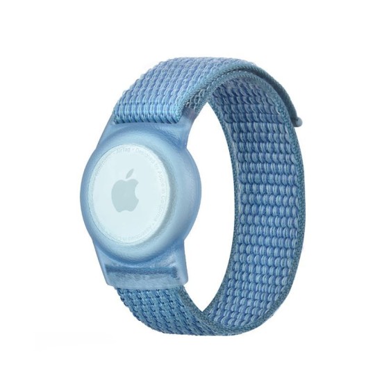 Husa si curea Mobile Origin Strap compatibila cu Apple AirTag Blue (Ingredi, FRL-ATSTR-BLU) by www.silkase.ro