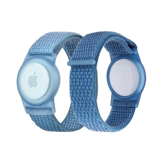 Husa si curea Mobile Origin Strap compatibila cu Apple AirTag Blue (Ingredi, FRL-ATSTR-BLU) by www.silkase.ro