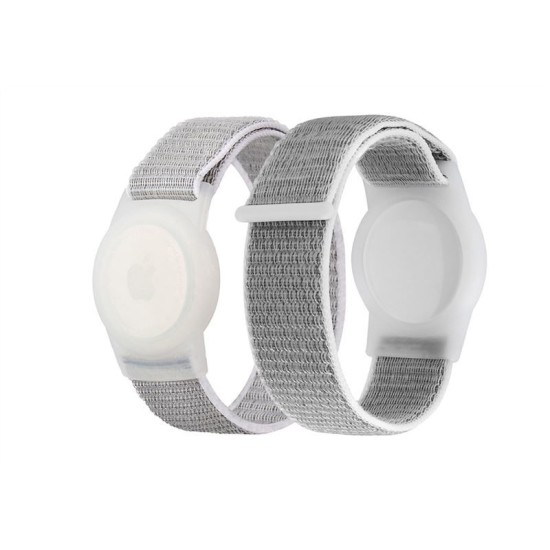Husa si curea Mobile Origin Strap compatibila cu Apple AirTag Grey (Ingredi, FRL-ATSTR-GRY) by www.silkase.ro