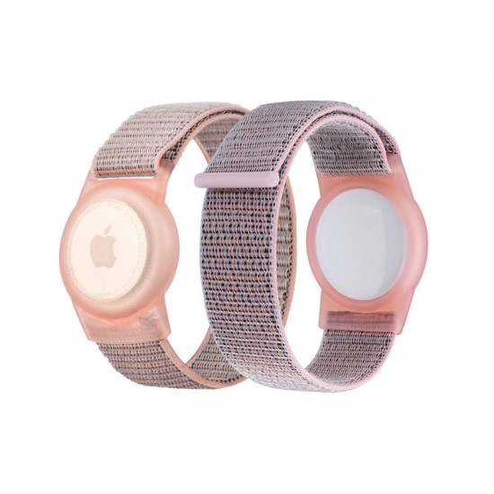 Husa si curea Mobile Origin Strap compatibila cu Apple AirTag Pink (Ingredi, FRL-ATSTR-PNK) by www.silkase.ro