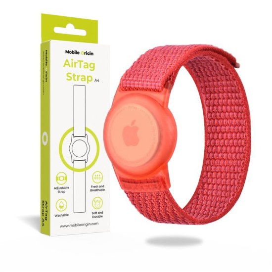 Husa si curea Mobile Origin Strap compatibila cu Apple AirTag Red (Mobile Origin, Ingredi) by www.silkase.ro Husa si curea Mobile Origin Strap compatibila cu Apple AirTag Red (Ingredi, FRL-ATSTR-RED) by www.silkase.ro
