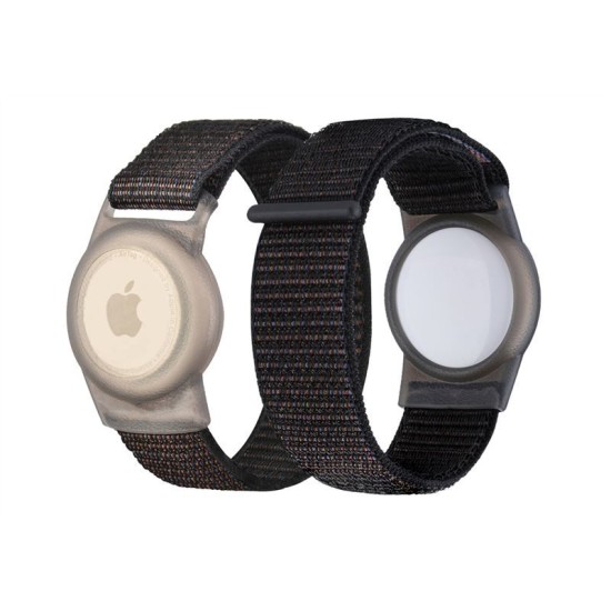 Husa si curea Mobile Origin Strap compatibila cu Apple AirTag Black (Ingredi, FRL-ATSTR-BLK) by www.silkase.ro