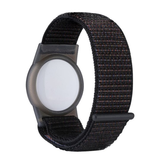 Husa si curea Mobile Origin Strap compatibila cu Apple AirTag Black (Ingredi, FRL-ATSTR-BLK) by www.silkase.ro
